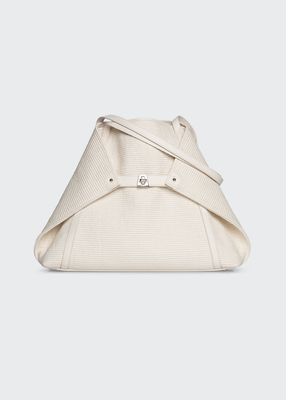 Ai Medium Soft Raffia Fabric Shoulder Tote Bag