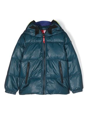 AI Riders on the Storm Young hooded padded down jacket - Blue