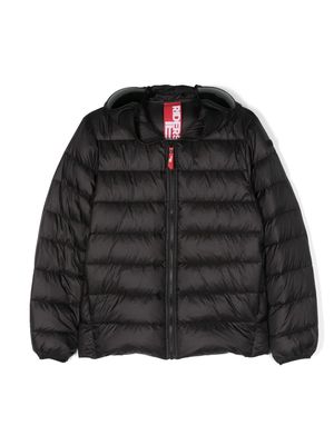 AI Riders on the Storm Young hooded ripstop puffer jacket - Black