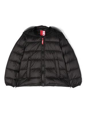 AI Riders on the Storm Young micro-ripstop hooded padded jacket - Black