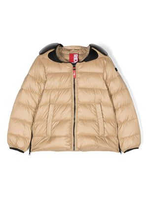 AI Riders on the Storm Young micro-ripstop hooded padded jacket - Neutrals