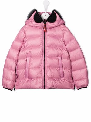 AI Riders on the Storm Young pom pom detail puffer jacket - Pink