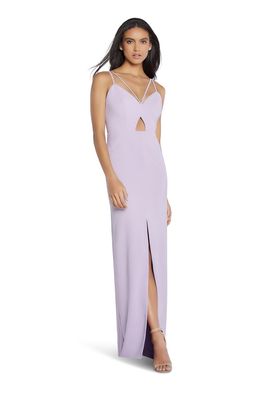 Aidan By Aidan Mattox Women's V-Neck Strappy Gown in Icy Lilac