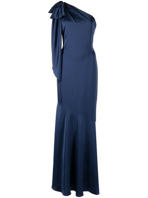 Aidan Mattox one-shoulder floor-length gown - Blue
