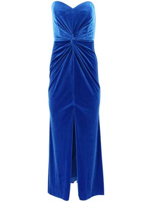 Aidan Mattox Velvet Strapless Gown - Blue