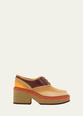 Aiden Colorblock Crochet and Leather Loafers