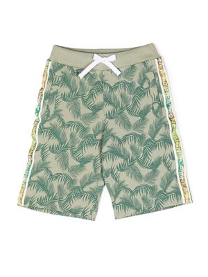 Aigner Kids all-over print cotton shorts - Green