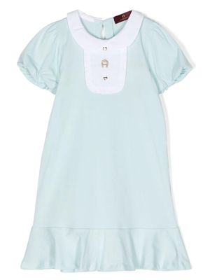 Aigner Kids bib-collar drop-waist dress - Blue