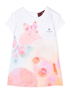 Aigner Kids Butterfly cotton T-shirt - White