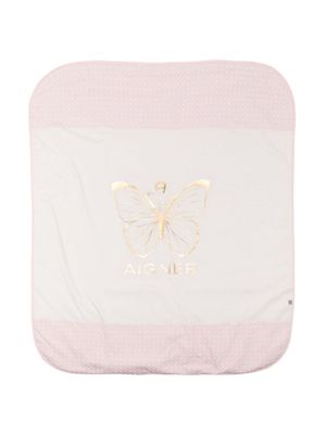 Aigner Kids butterfly-print Pima cotton blanket - Pink