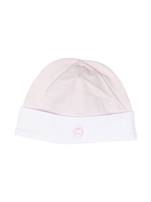 Aigner Kids embroidered-logo cotton hat - Pink