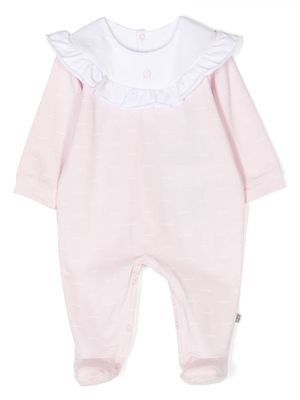 Aigner Kids embroidered-logo ruffle pajamas - Pink