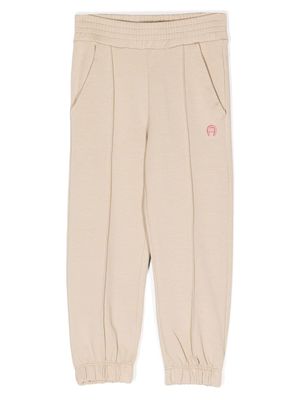 Aigner Kids embroidered-logo trousers - Brown