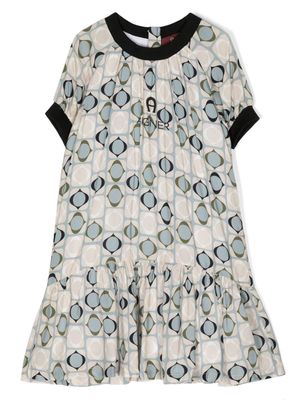Aigner Kids geometric-print drop-waist dress - Multicolour