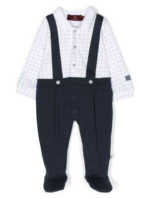 Aigner Kids grid-pattern cotton overalls - White