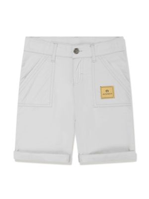 Aigner Kids logo-appliqué cotton shorts - Grey