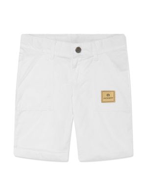 Aigner Kids logo-appliqué cotton shorts - White