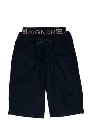 Aigner Kids logo drawstring-waist shorts - Blue