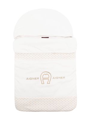 Aigner Kids logo-embroidered sleep bag - Neutrals