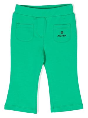 Aigner Kids logo-embroidered slip-on leggings - Green