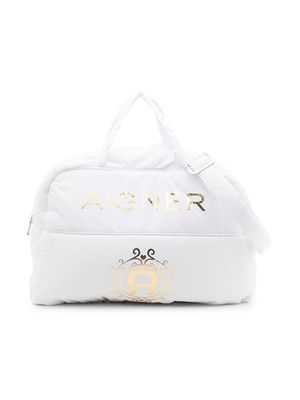 Aigner Kids logo-print baby changing bag - White