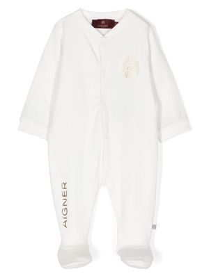Aigner Kids logo-print cotton pajamas - Neutrals