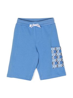 Aigner Kids logo-print cotton shorts - Blue