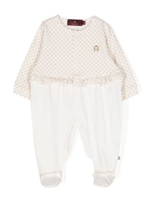 Aigner Kids logo-print ruffle-detail pyjamas - White