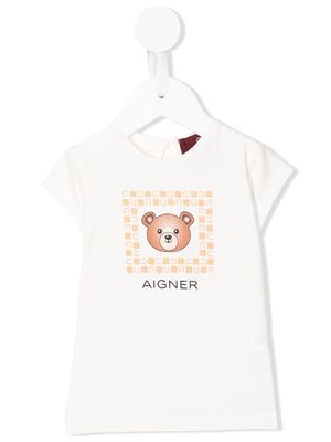 Aigner Kids logo-print short-sleeved T-shirt - White