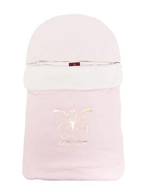 Aigner Kids logo-print sleep bag - Pink
