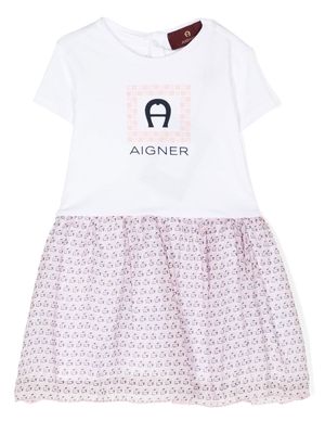 Aigner Kids logo-print T-shirt dress - White