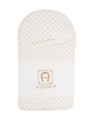 Aigner Kids monogram-print sleep bag - White