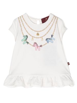 Aigner Kids necklace-print cotton T-shirt - White