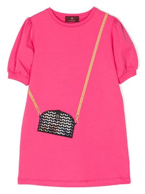Aigner Kids purse-print cotton dress - Pink