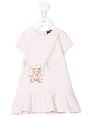Aigner Kids teddy bear print dress - Pink