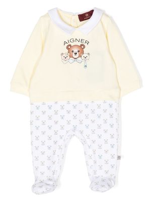 Aigner Kids teddy bear-print long-sleeve pajamas - Yellow
