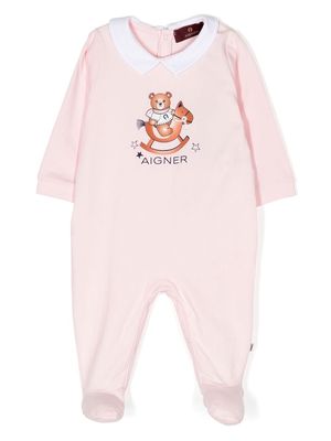 Aigner Kids teddy-print overall - Pink