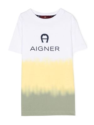 Aigner Kids tie-dye cotton T-shirt - White