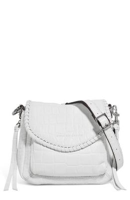 Aimee Kestenberg Mini All For Love Convertible Leather Crossbody Bag in White Croco