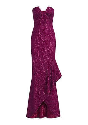 Aimee Stretch-Jacquard Strapless Gown