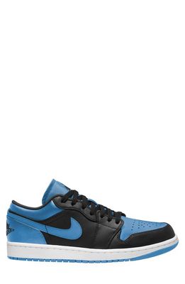 Air Jordan 1 Low Sneaker in Black/Black/University Blue