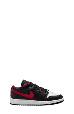 Air Jordan 1 Low Sneaker in Black/Fire Red