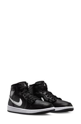 Air Jordan 1 Mid Basketball Sneaker in Black/White/Black