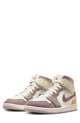 Air Jordan 1 Mid SE Craft High Top Basketball Sneaker in Sail/Taupe Haze/Fossil Stone