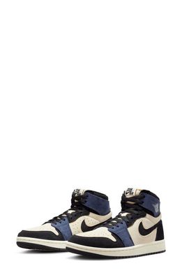 Air Jordan 1 Zoom Comfort 2 High Top Sneaker in Muslin/Black/Blue/Coconut