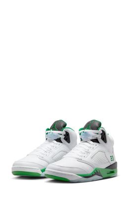Air Jordan 5 Retro Low Bluebird Sneaker in White/Green/Black/Ice Blue