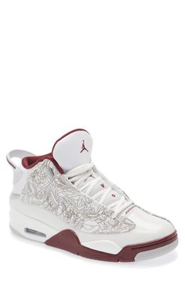 Air Jordan Dub Zero Sneaker in White/Cherrywood Red/Silver
