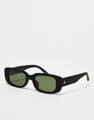 AIRE ceres matte rectangle sunglasses in black