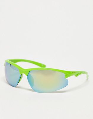 AIRE cetus festival sunglasses with pink mirror lens in green