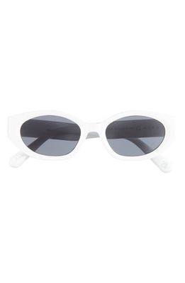 AIRE Mensa 48mm Oval Sunglasses in White /Smoke Mono